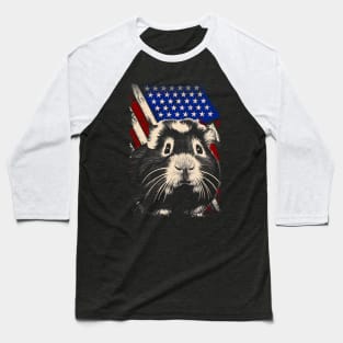 Pocket Piggies Guinea Pig Charm, USA Flag for Pet Devotees Baseball T-Shirt